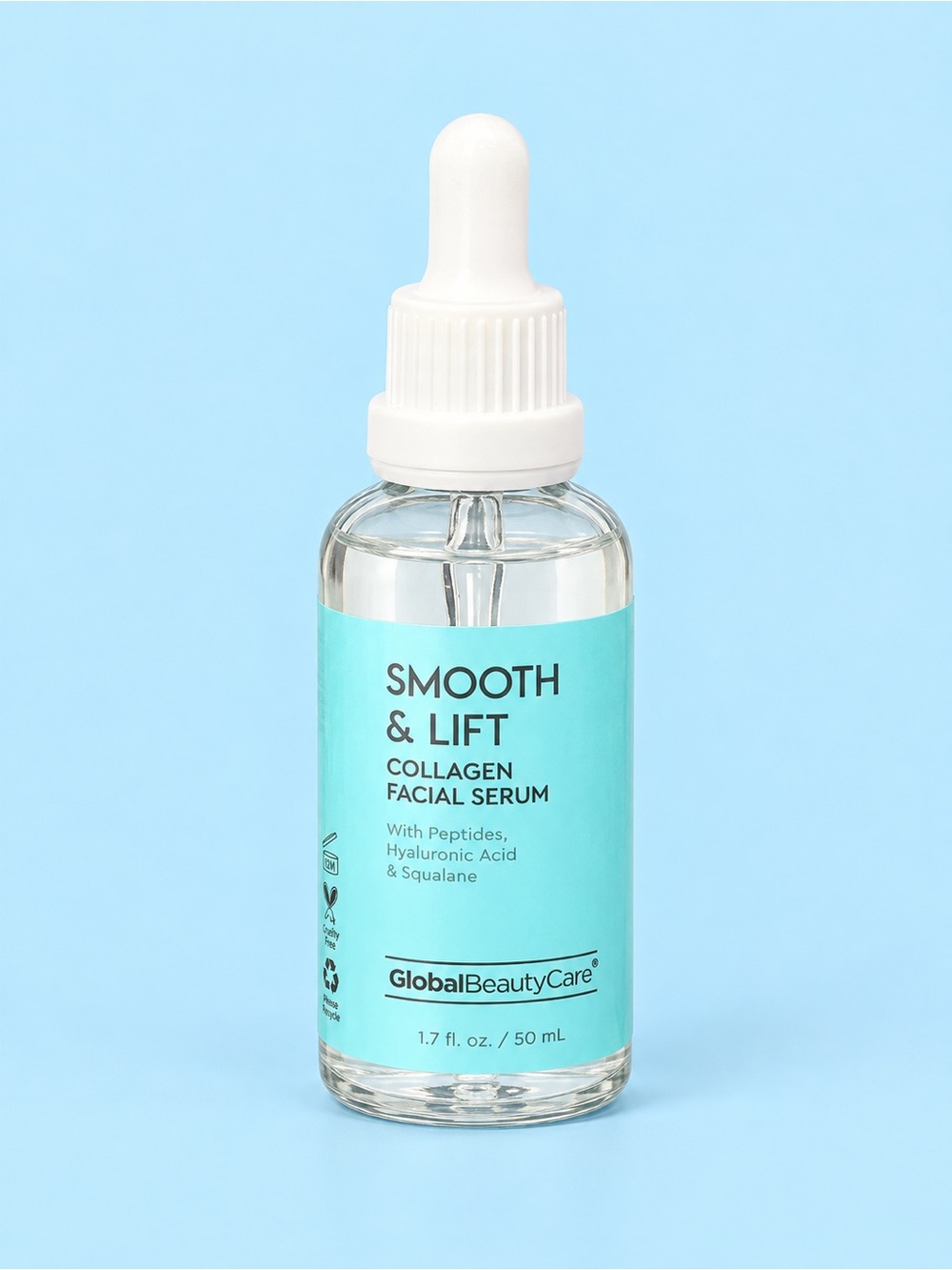 GlobalBeautyCare Collagen Facial Serum with Peptides & Hyaluronic Acid